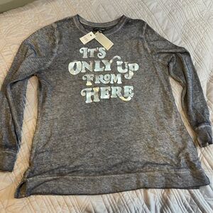 NWT Lane Bryant lightweight sweatshirt 10-12 gray only up from here new with tag